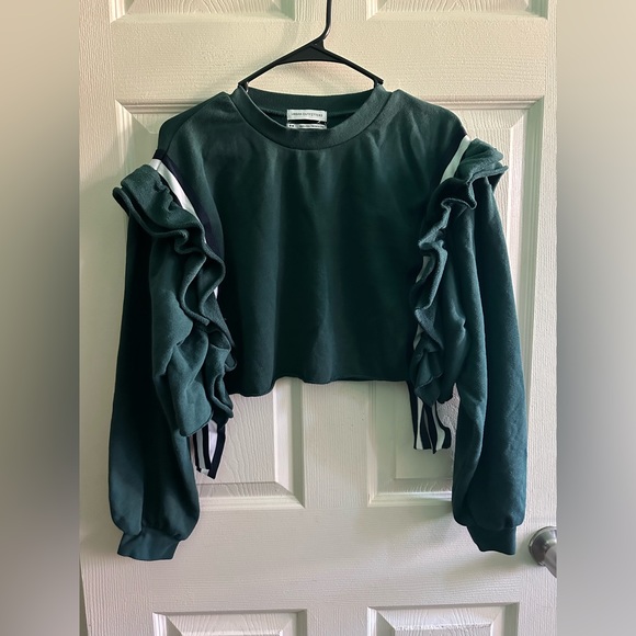 Green Ruffle Sweater - Picture 6 of 10